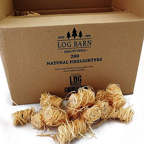 Natural Eco Wood Firelighters - Wood Wool Flame Fire Starters Great for Lighting Fires in Stoves, BBQ's, Pizza Ovens & Smokers, Safe Charcoal Sta