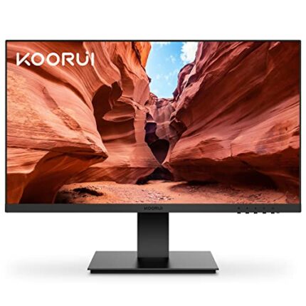 KOORUI 24 Inch FHD Monitor, Ultra-slim Bezels, 75Hz, VA Display, 5ms, Low Blue Light, 75 x 75 mm VESA Mountable, Adjustable Tilt, Black (1920 x 1