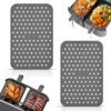 2Pcs New Upgrade Collapsible Silicone Pot for Ninjas Dual Air Fryer, Foldable Silicone Double Air Fryer Liners Basket, Air Fryer Rack Accessories