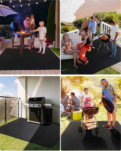 Fire Pit Mat for Decking, EC Technology 122 * 152 cm Grill Mat Outdoor BBQ Mat, Heat Resistant Mat Fireproof Mat for Decking Patios, Welding Blan