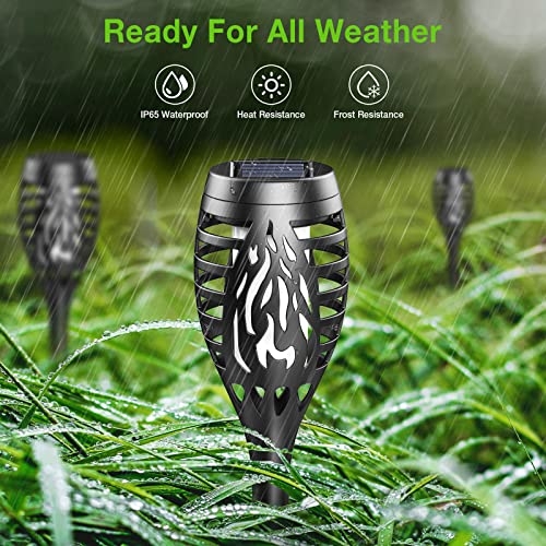 GEARLITE Solar Lights Outdoor Garden, 6 Pack Waterproof Solar Torch Lights with Realistic Flickering Flame, Solar Powered Garden Ornaments for Pa