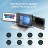 Teamgee Portable Monitor for Laptop, 12” Full HD IPS Display, Dual Triple Monitor Screen, Work with 13”-16” Mac Windows Chrome