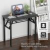 YJHome Folding Table Small Computer Desk Writing Foldable Work Desk Portable No Assembly Required for Small Spaces Home Office School Bedroom, Bl