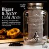Willow & Everett Cold Brew Maker - Iced Coffee Makers - Glass Mason Jar w/Stainless Steel Spout - Removable Filter - Airtight Jug w/Tap - Approx