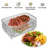 Air Fryer Rack for Ninja Dual Air Fryer, 304 Stainless Steel Three Layer Dehydrator Rack for Baking Roasting, Multi-Purpose Air Fryer Accessories