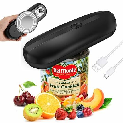 Electric Can Opener, Bestcool One Touch Tin Openers for Arthritis Hands Rechargeable Automatic Tin Opener Hands Free Can Openers Safe Smooth No S