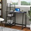 HDDFG Computer Desk With 4 Tier Storage Shelves Bookshelf PC Gaming Study Laptop Corner Table for Home Working Workstation Writing
