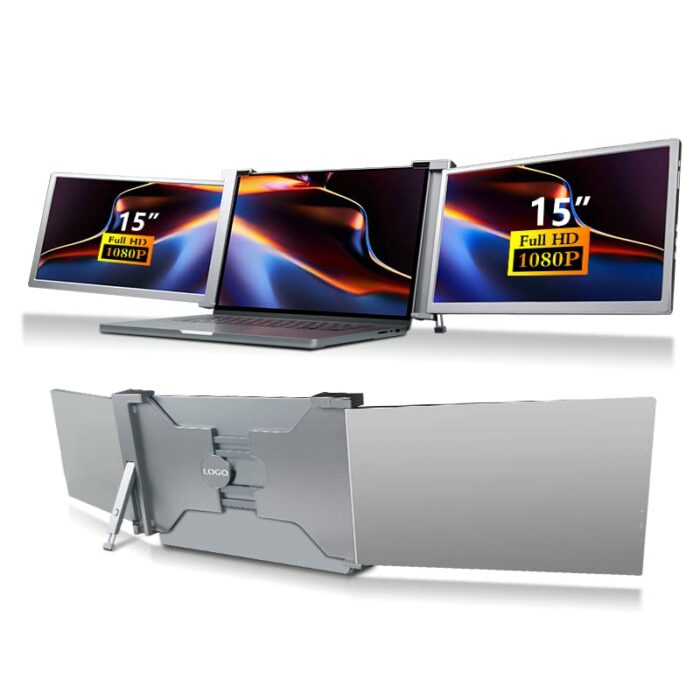 Monitor,15 inch Portable Triple-sn Monitor Laptop Expansion Sn 1920 * 1080 Resolution Easy Installation for 15-17 inch Laptop