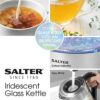 Salter EK5078IR Glass Electric Kettle with Iridescent Finish, 1.7 L Capacity, Limescale Filter, Easy-Fill Lid, for Left & Right Handed Users, Col