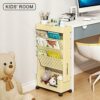 yeavs 5-Tier Mobile Bookshelf, Rolling Bookcase Book Storage Rack, Movable File Folder Organizer Cart with Wheels for Home Study Office Living Ro