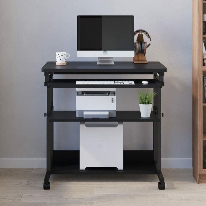 DINGZZ Removable Bedside Computer Desk Place The Printer Table Lazy Lifter Office Small Computer Desk (Color : Argento, Size : 80 * 48CM)