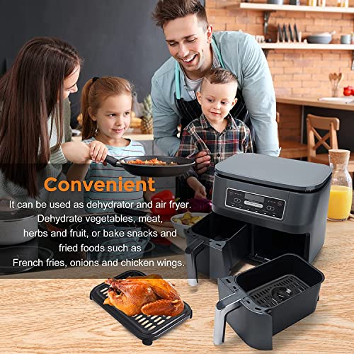 Air Fryer Grill Pan for Ninja Air Fryers, 2 Packs Replacement Air Fryer Crisper Plate Grill Plate Tray Accessories with Rubber Bumpers for Ninja