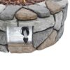 Teamson Home Outdoor Garden Round Propane Gas Fire Pit Table Burner, Smokeless Firepit, Patio Furniture Heater, Stone Effect with Lava Rocks & Co