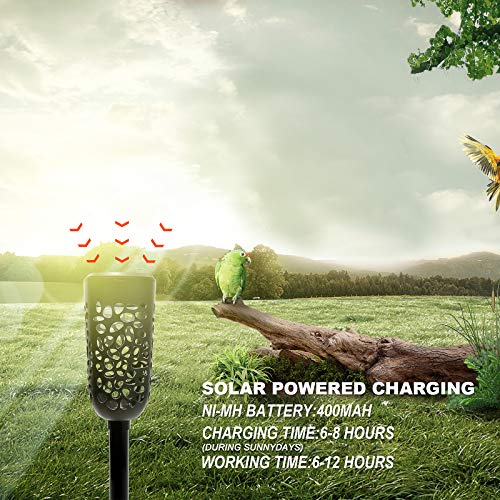 LiyuanQ Solar Garden Lights, Solar Torch Lights Outdoor 6 Pack Flame Effect Lanterns Waterproof Lights Decoration for Garden, Patio, Party, Weddi