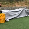 Gray Pushpull Shed Tarpaulin Rainproof Cloth Waterproof Sunscreen Outdoor Retractable Shed Canvas Poncho Shade Cloth With Perforations (Color : G