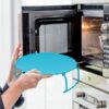 3 Pack Microwave Folding Tray, Round Microwave Plate Stacker, Steaming Rack for Heating Food, Multipurpose Microwave Rack for Bacon Frozen Snacks