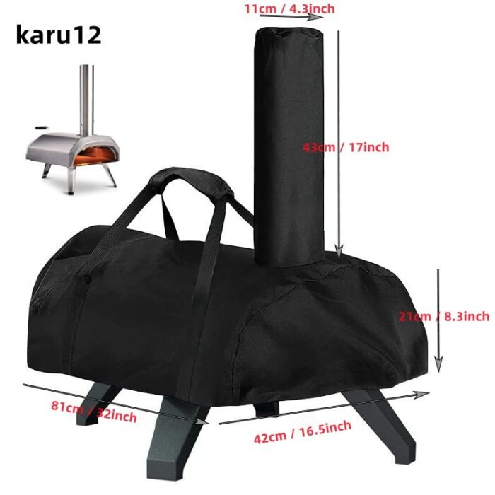 Pizza Oven Cover for Ooni karu 12, 420D Outdoor Pizza Oven Covers Waterproof Oxford Fabric Pizza Oven Protective Carry Cover Pizza Oven Accessori