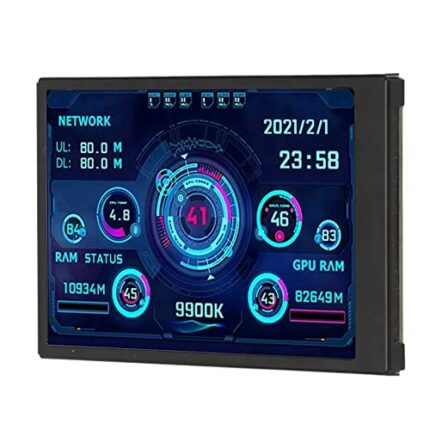 Ejoyous PC CPU Data Monitor, 3.5 Inch IPS USB Mini Screen CPU RAM HDD Data Temperature Display 360 Degree Rotation Type C Sub Screen for Computer