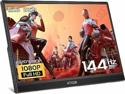 HTNZIR 15.6" 144Hz Portable Gaming Monitor, 1920 * 1080 Resolution, USB-C/HDMI Ports, Travel Monitor External Screen for Laptop, PC, PS5, Mac, Xb