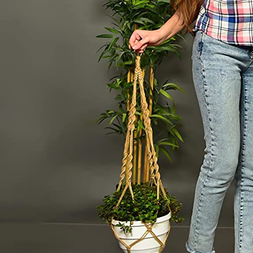Eyerayo Plant Hanger, Macrame Hanging Plant Holder Handmade Jute Rope Flower Pot Hangers Basket for Indoor Outdoor Boho Home Décor