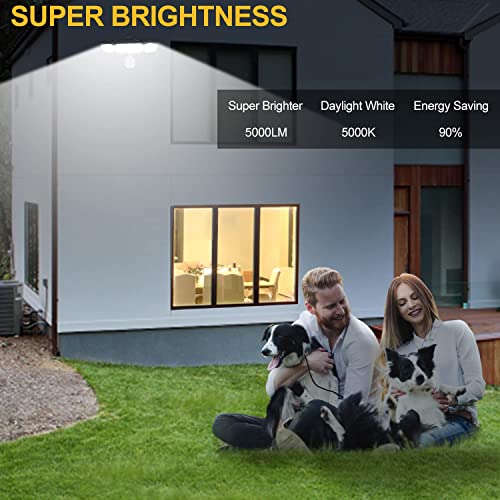 FLITI 50W Security Lights Outdoor Motion Sensor, 6000LM LED Floodlight with PIR, 5500K Cold White LED Outdoor Lights Mains Powered, IP65 Waterpro