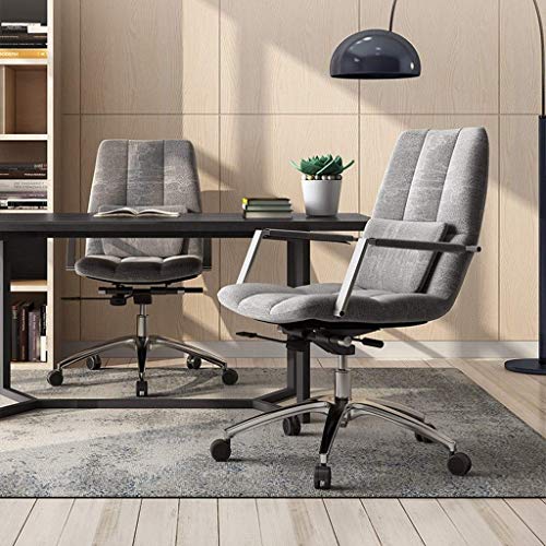 n/a Chairs,Home Office Desk Chair Modern Fabric Upholstered Adjustable Mid-Back Ergonomic Executive Conference Chair Gray(Color : Gray, Size : 93