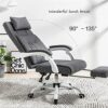 YT.JYUERI Relax Comfortably Safe Ergonomic Executive Office Chair High Back Computer Desk Chair Linen Fabric Adjustable Height Recliner with Head