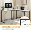 CubiCubi L Shaped Desk, 50.4 Inch Computer Corner Desk, Modern Home Office Study Writing Workstation, Space-Saving, Easy to Assemble, White