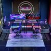 Casaottima L Shaped Desk, 51" Gaming Desk, Computer Desk, L Desk, Home Office Desk with Round Corner with Large Monitor Stand Workstation,Black