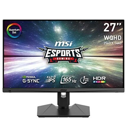 MSI Optix MAG274QRF-QD Esports Gaming IPS Monitor - 27 Inch, 16:9 WQHD (2560 x 1440), 2K, Rapid IPS, 165 Hz, 1ms GTG, G-SYNC Compatible, RGB, HDR