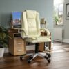 Vida Designs Charlton Executive Office Computer Chair, Black, Gaming Adjustable Swivel PU Faux-Leather
