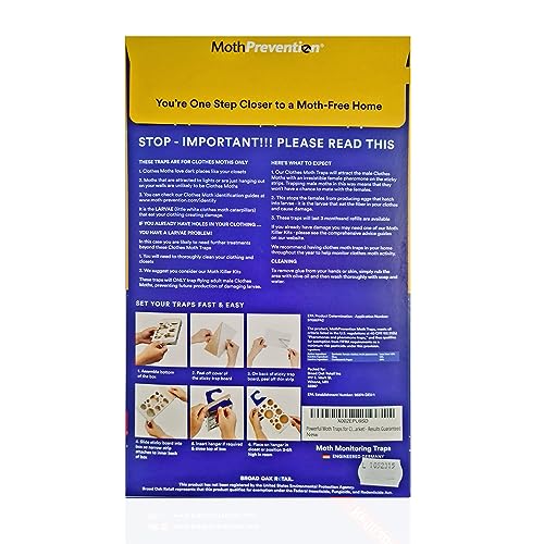 MothPrevention MOTH TRAP FOR CLOTHES MOTHS | 3-Pack | Refillable, Odor-free & Natural from