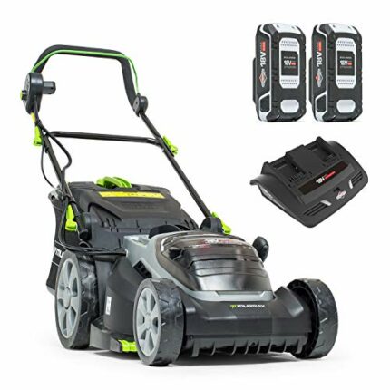 Murray 2x18V (36V) Lithium-Ion 37cm Cordless Lawn Mower IQ18WM37, Powered by Briggs & Stratton, up to 425 m2, Including 2x 2.5Ah Battery and Dual