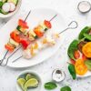 Air Fryer Rack Set Stainless Steel Air Fryer Grilling Rack Accessories with 3 Skewers Multi-purpose Double Layer Rack Airfryer Grill Pan for Barb