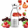Slenderblender Portable Fruity Bullet Blender | Personal Blender Bottle with 4 Stainless Sharp Blades | A Blend of Luxury and Utility (Pink)