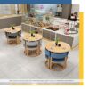 KUKIXO 80cm Small Round Business Negotiation Reception Tables and Chairs CombinationOffice Hotel Picnic Tables Garden Furniture Combination Sets
