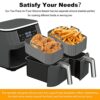 2Pcs Silicone Air Fryer Liners for Ninja Dual Air Fryer, Reusable Silicone Air Fryer Basket Air Fryers Accessories Heat Resistant Silicone Airfry