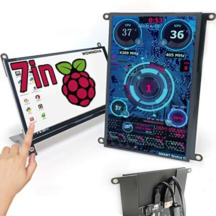 WOWNOVA 7" Computer Sensor Panel LCD Screen PC Temperature Monitor Display Secondary Screen, PC Accessories for PC Case, Compatible with Raspberr