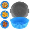 2 Pcs Silicone Air Fryer Liners Silicone Pot, 7.9" Food Grade Air Fryer Silicone Baking Tray Greaseproof, Airfryer Basket Rack Accessories for Ai