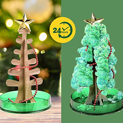 KARBAG Growing Christmas Tree, Water Planting Paper Tree Flowering Toy, DIY Crystal Growing Ornaments Decoration Toy Novelty Boys Girls Science K