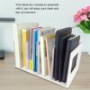 Desktop Bookshelf Wood Sturdy Durable Book Rack with Multi-Slots for Home Office School in 11.81 x 6.69 x 6.69inch(warm white)