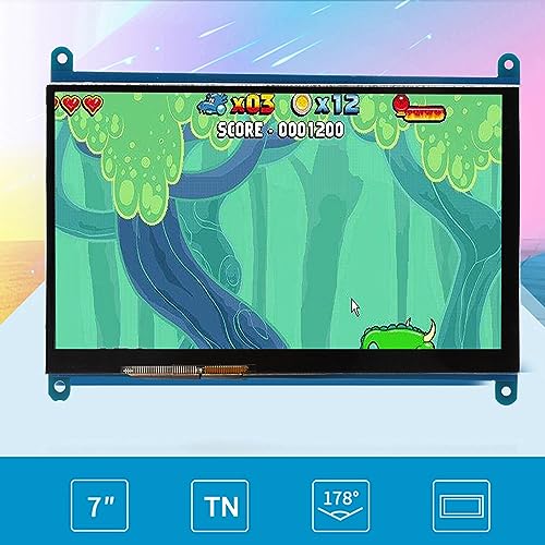 Bewinner 7 Inch HDMI LCD HD Touch Screen, 1024x600 Capacitive Monitor for Raspberry Pi, 5 Touch Points Professional Monitor for Raspberry Pi 3/2/