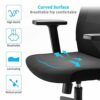 XJWWW-URG Ergonomic Office Chair with Adjustable PU Headrest, Armrest and Lumbar Support - High Back Mesh Chair with Thick Seat Cushion - Reclina