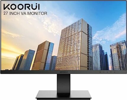KOORUI 27 Inch FHD Monitor, Computer Monitor(1080P, 75HZ, HDMI+VGA, 99% SRGB, 5ms Response, Eye Care) Virtually Borderless Design Display Monitor