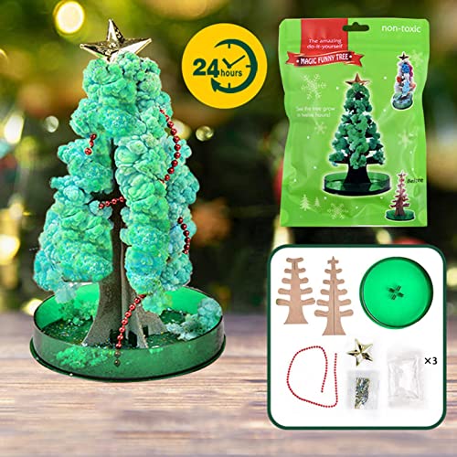 KARBAG Growing Christmas Tree, Water Planting Paper Tree Flowering Toy, DIY Crystal Growing Ornaments Decoration Toy Novelty Boys Girls Science K