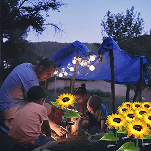 Forlivese 2 Pack Sunflower Solar Lights,Solar Lights Outdoor Garden,Solar Garden Lights Waterproof IP65,Solar Lights for Garden,Pathway Lighting,