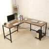 soges Computer Desk L-Shaped Desk Large Corner Desk L(150+150) * W55 * H76 cm Office Table Computer Workstation for Home and Office, LD-Z01-OK