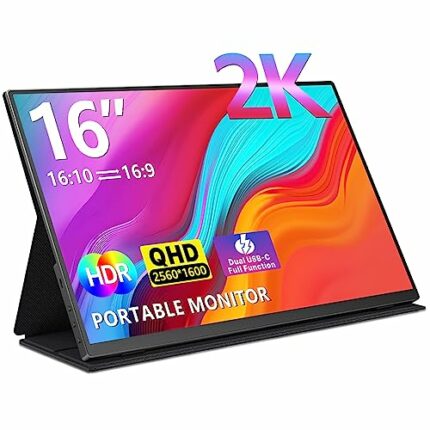 Dopesplay 2K Portable Monitor 16 Inch FHD 2560 * 1600 100% sRGB Gaming Monitor IPS Display USB-C&HDMI Built-in Speaker,External Monitor for Lapto