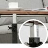 WALNUT Standing Desk Up Desks Height Adjustable Air Riser Laptop Stands Large Rising Desktop Computer Table Workstation Foldable Extender Home Of