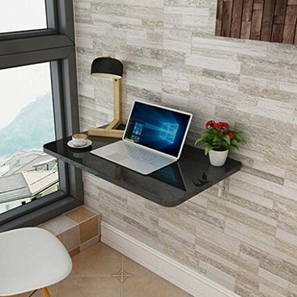 SKOAJAS Workspace Organizer Folding Table, Wall-Mounted Table Kitchen Wood Dining Tables Kitchen Multi-use Computer Laptop Desk Space Saving for